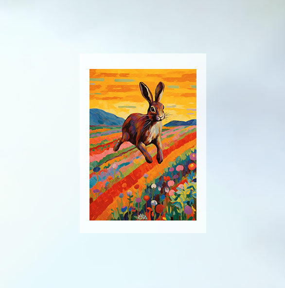 ウサギのアートポスター原画のみ設置イメージ
