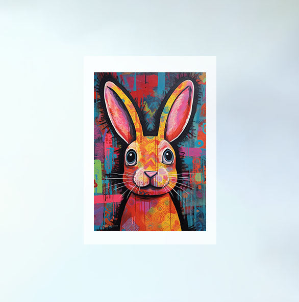 ウサギのアートポスター原画のみ設置イメージ
