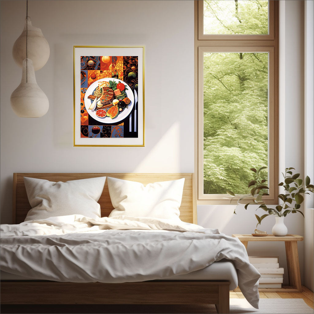 レストランのアートポスター寝室配置イメージ