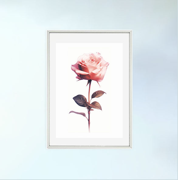 薔薇のアートポスター銀フレームあり