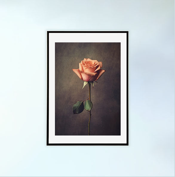 薔薇のアートポスター黒フレームあり