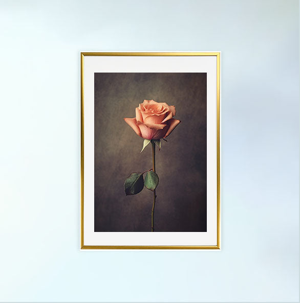 薔薇のアートポスター金フレームあり