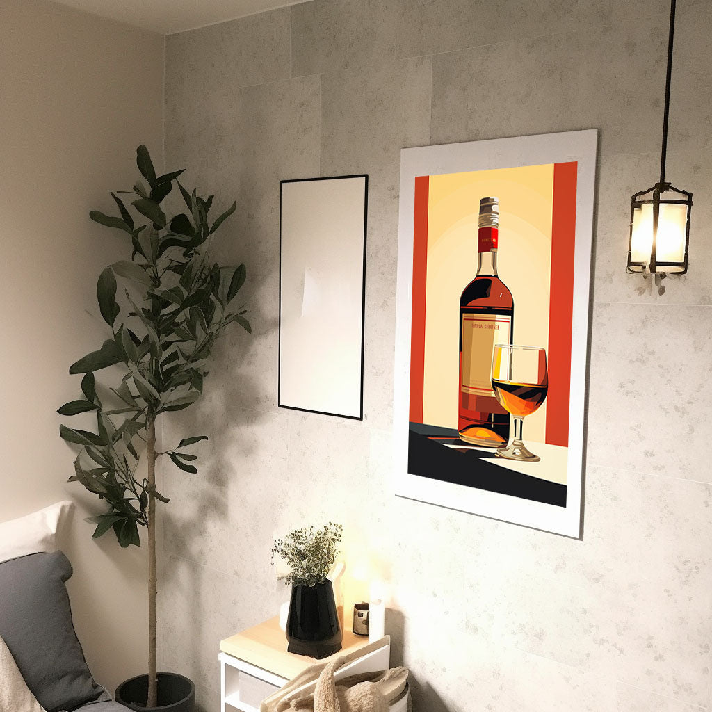 酒のアートポスター廊下配置イメージ