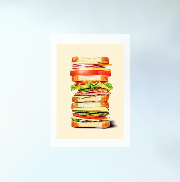 サンドイッチのアートポスター原画のみ設置イメージ