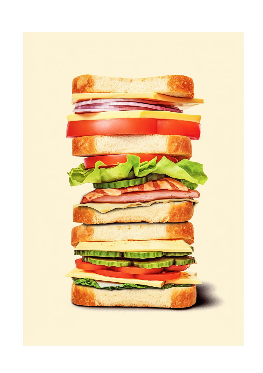 サンドイッチのアートポスター原画のみ