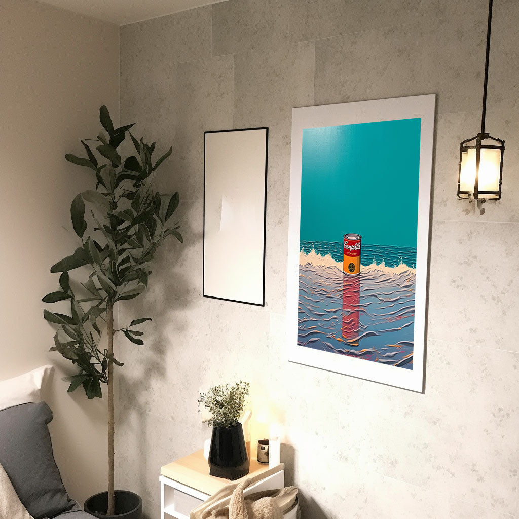 海のアートポスター廊下配置イメージ