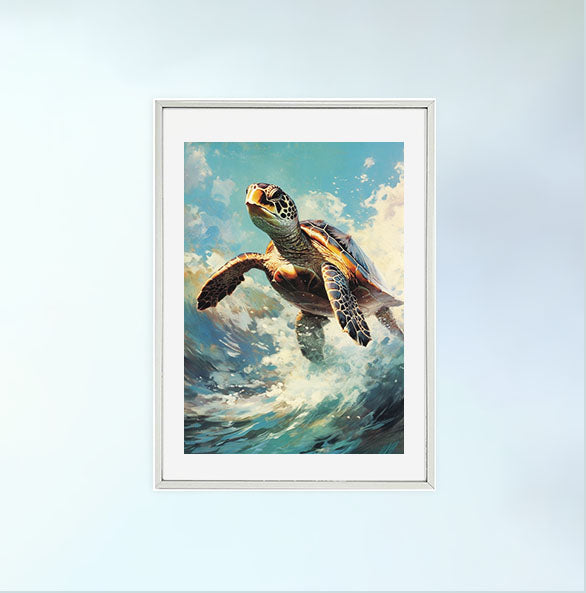 【原画】ウミガメの旅立ち ウミガメのアートポスター:sea_turtle_7973 通販