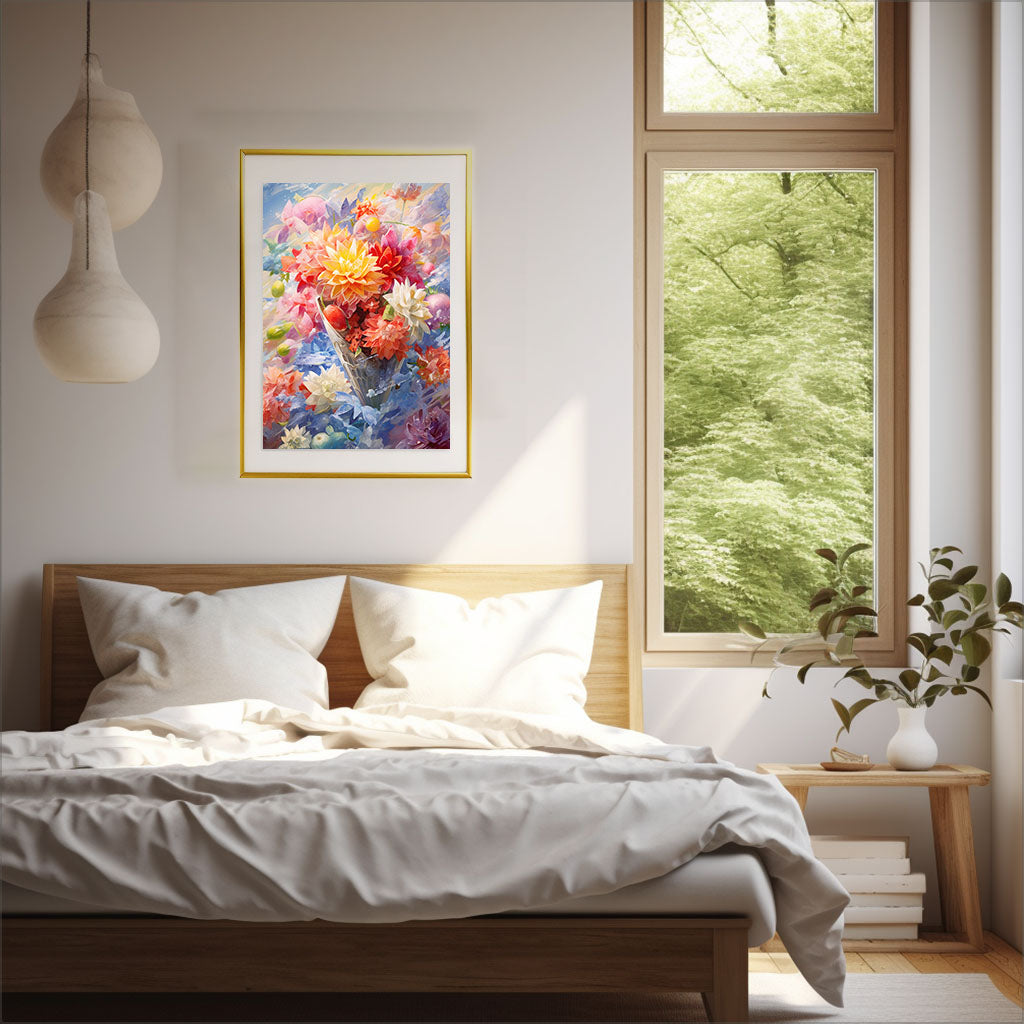 かき氷のアートポスター寝室配置イメージ