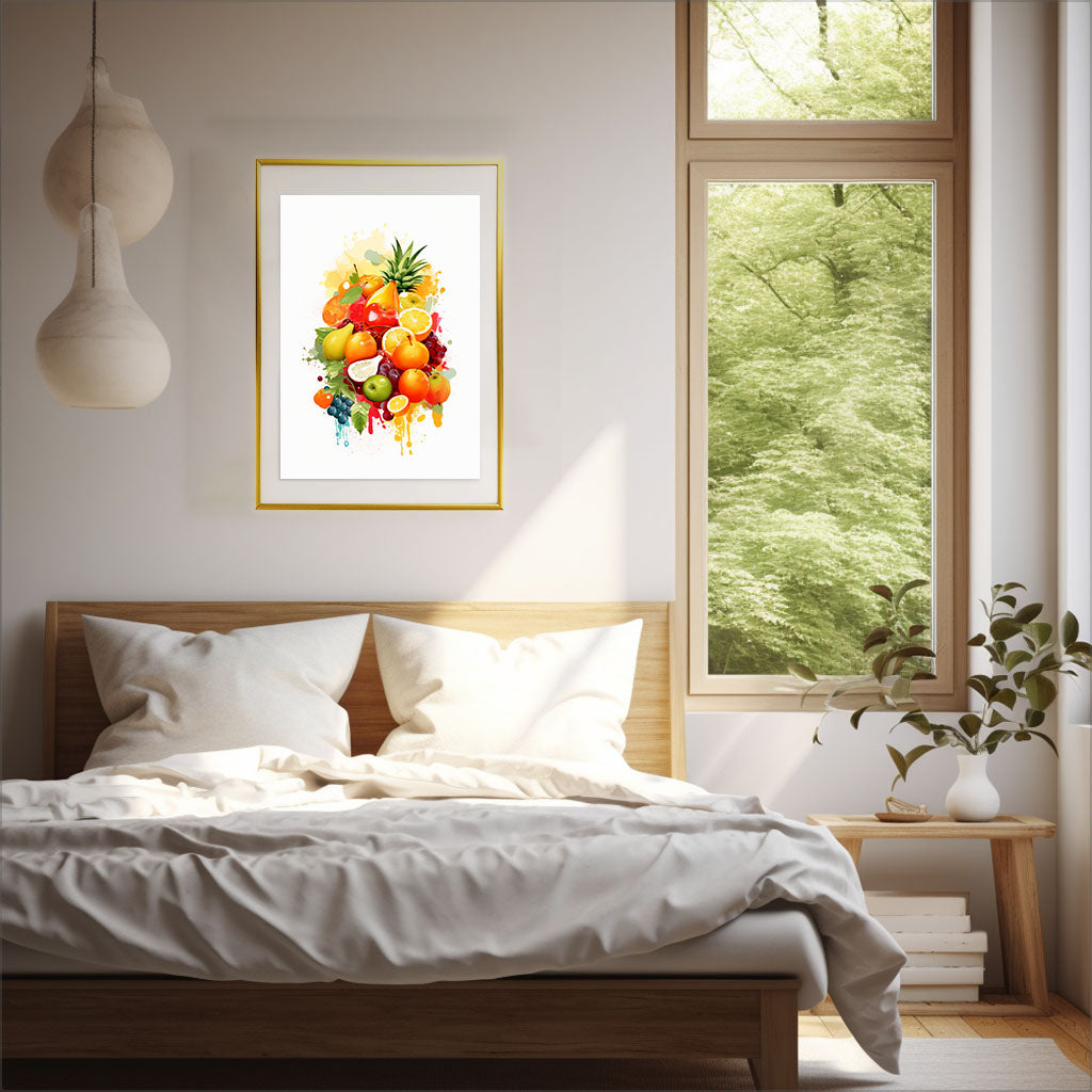 かき氷のアートポスター寝室配置イメージ