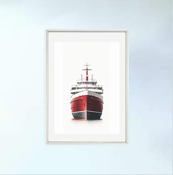 船のアートポスター銀フレームあり