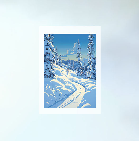 スキーのアートポスター原画のみ設置イメージ