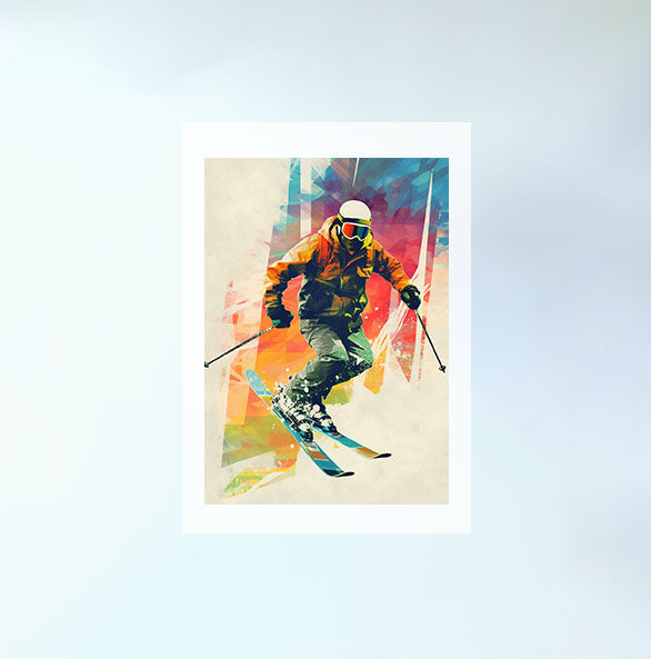 スキーのアートポスター原画のみ設置イメージ