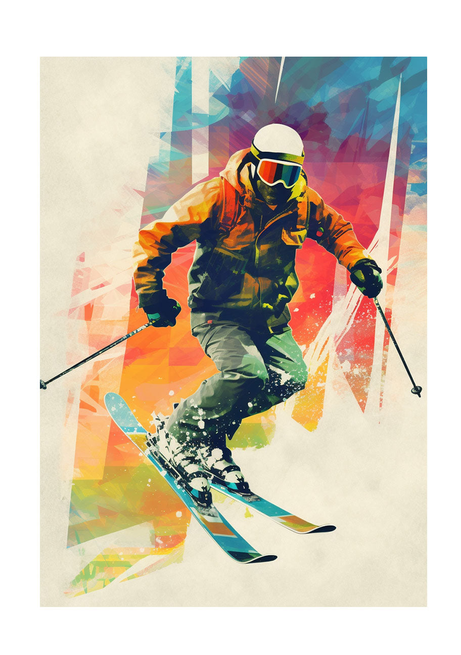スキーのアートポスター原画のみ