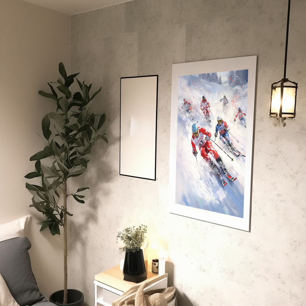 スキーのアートポスター廊下配置イメージ