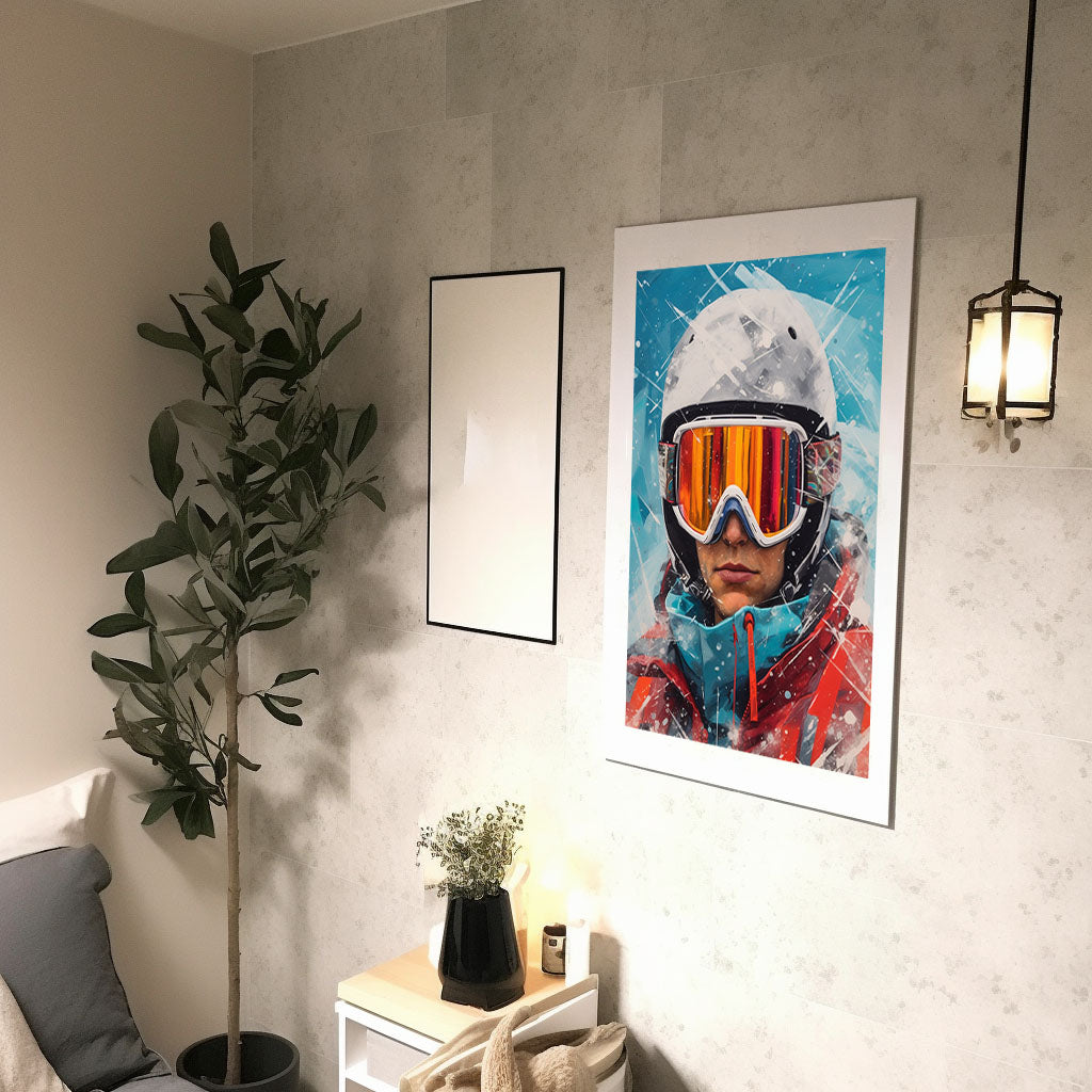 スキーのアートポスター廊下配置イメージ