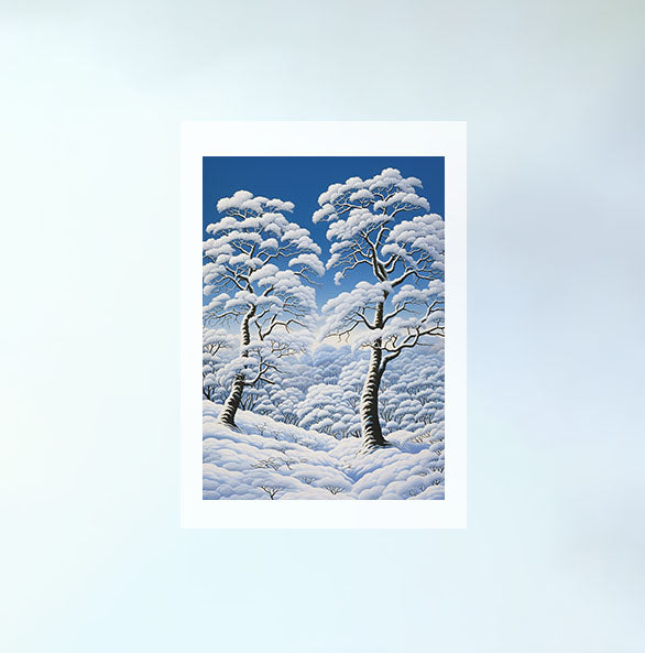 雪のアートポスター原画のみ設置イメージ