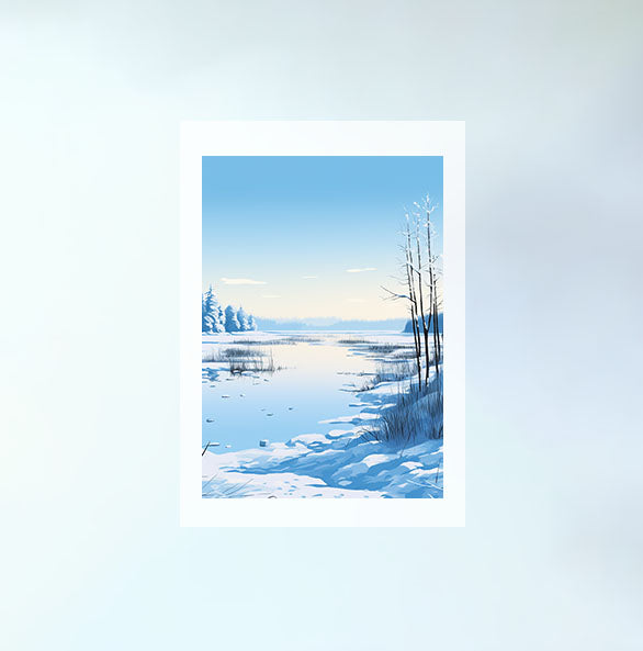 雪のアートポスター原画のみ設置イメージ