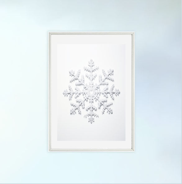 雪のアートポスター白フレームあり
