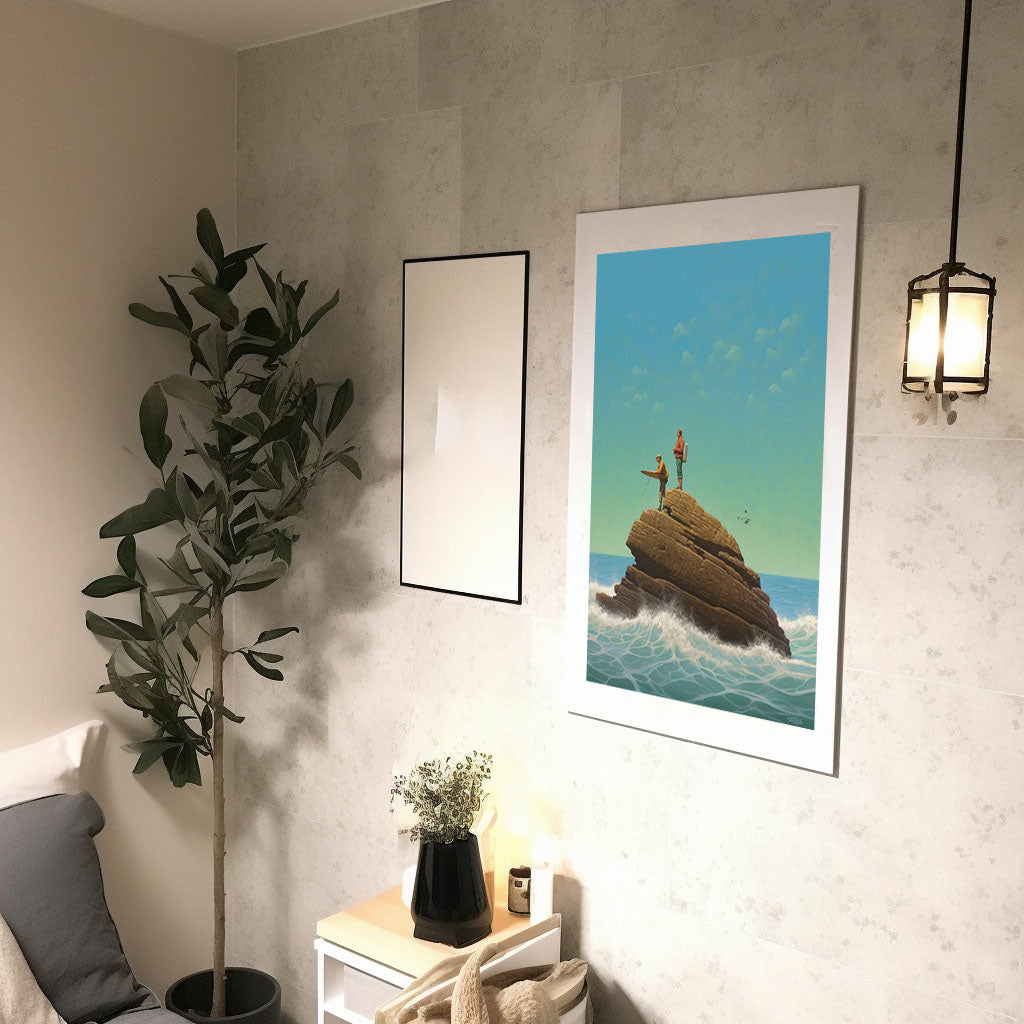 サーフィンのアートポスター廊下配置イメージ