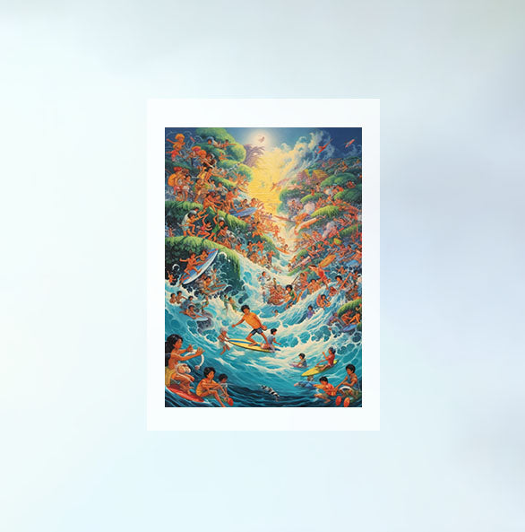 サーフィンのアートポスター原画のみ設置イメージ