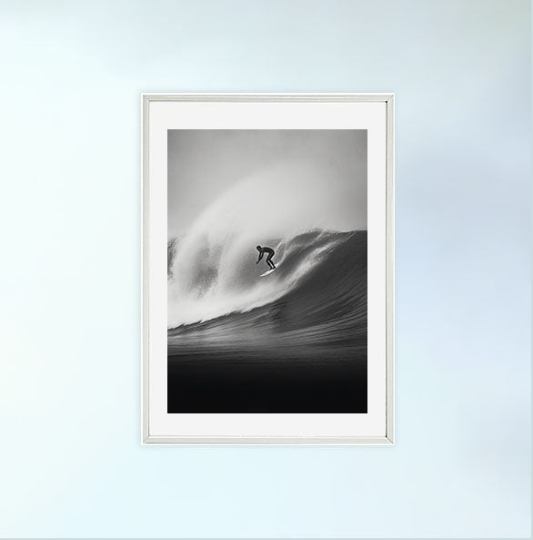 サーフィンのアートポスター白フレームあり