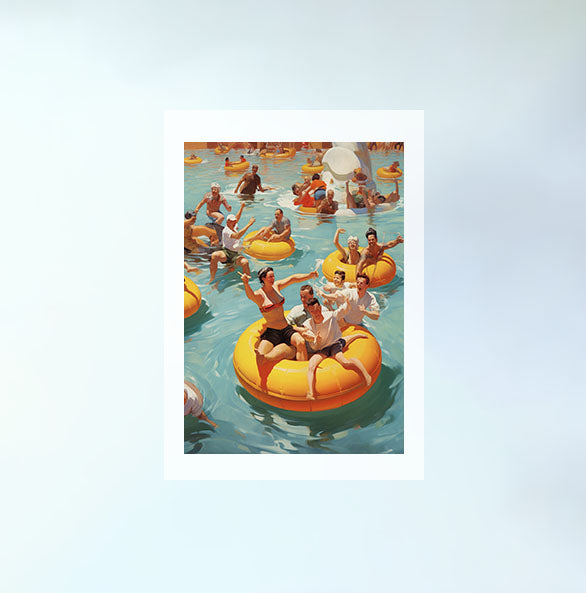浮き輪のアートポスター原画のみ設置イメージ