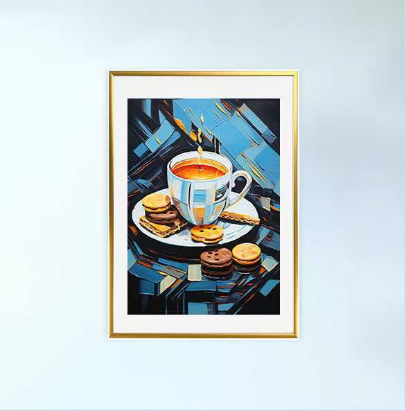 お茶のアートポスター金フレームあり