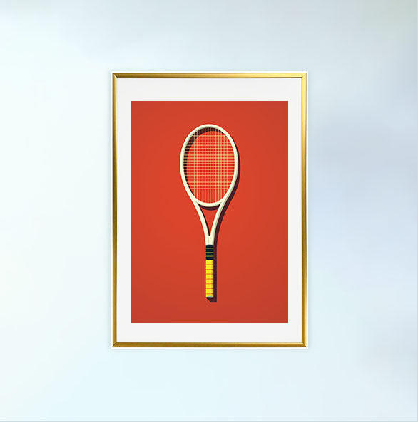 テニスのアートポスター金フレームあり