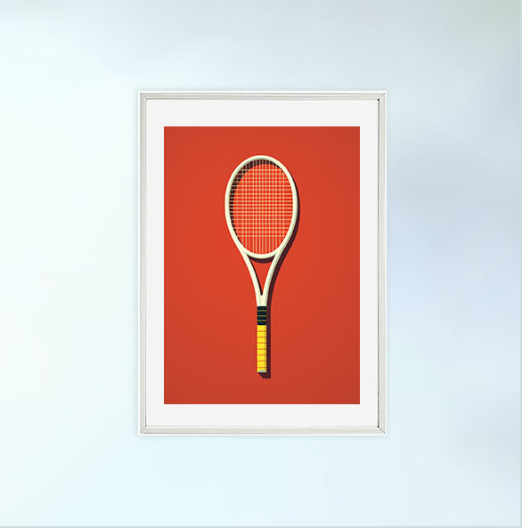 テニスのアートポスター白フレームあり