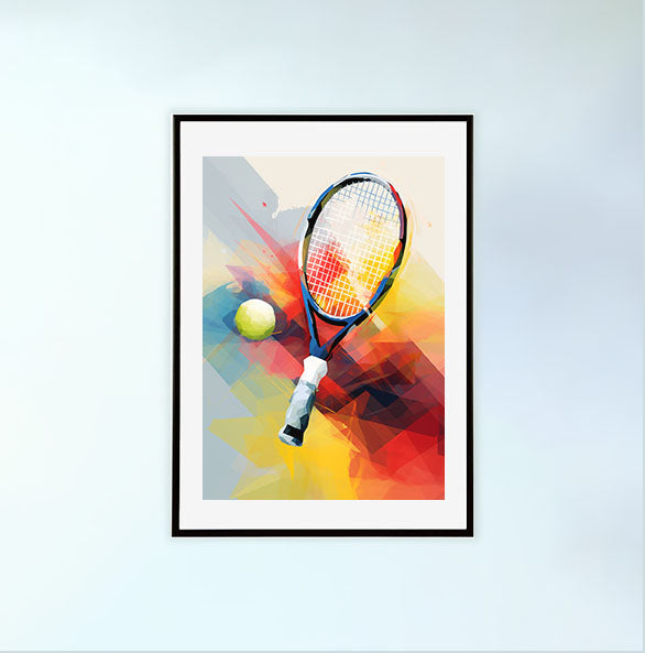 テニスのアートポスター黒フレームあり