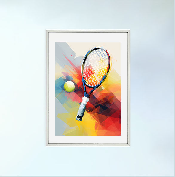 テニスのアートポスター銀フレームあり