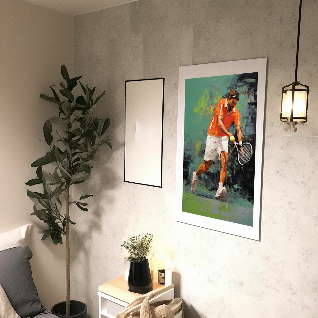 テニスのアートポスター廊下配置イメージ