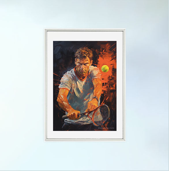 テニスのアートポスター銀フレームあり