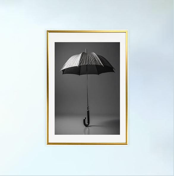 傘のアートポスター金フレームあり