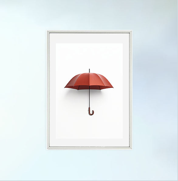 傘のアートポスター銀フレームあり