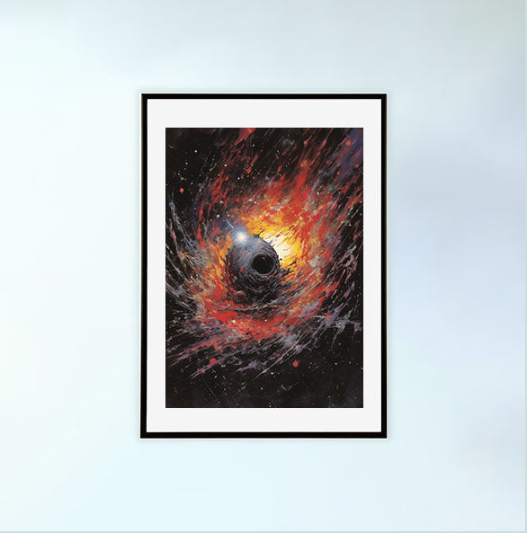 宇宙のアートポスター黒フレームあり