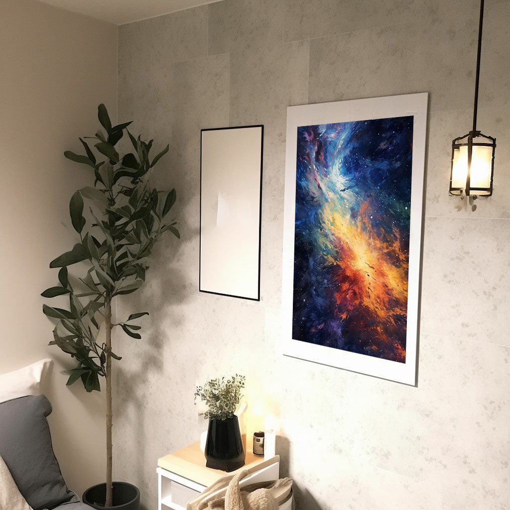 宇宙のアートポスター廊下配置イメージ