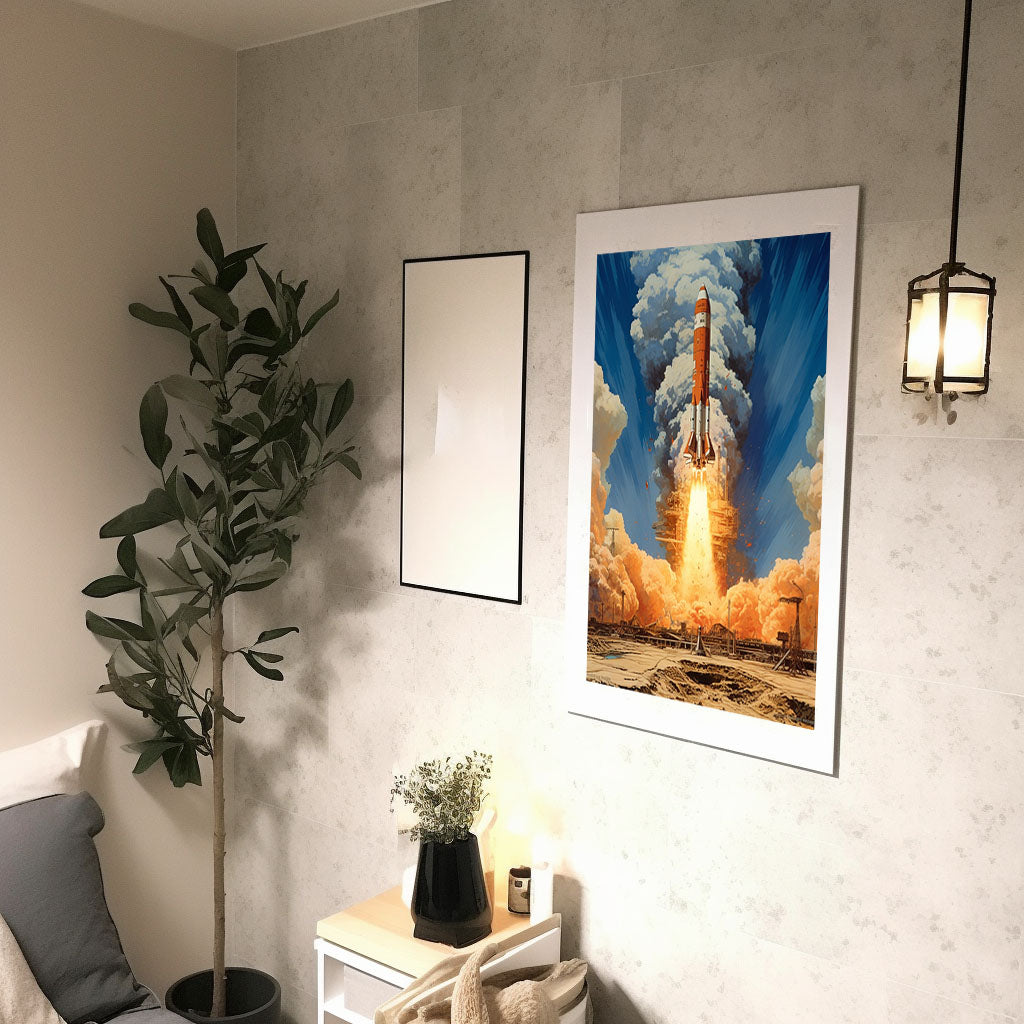 宇宙のアートポスター廊下配置イメージ