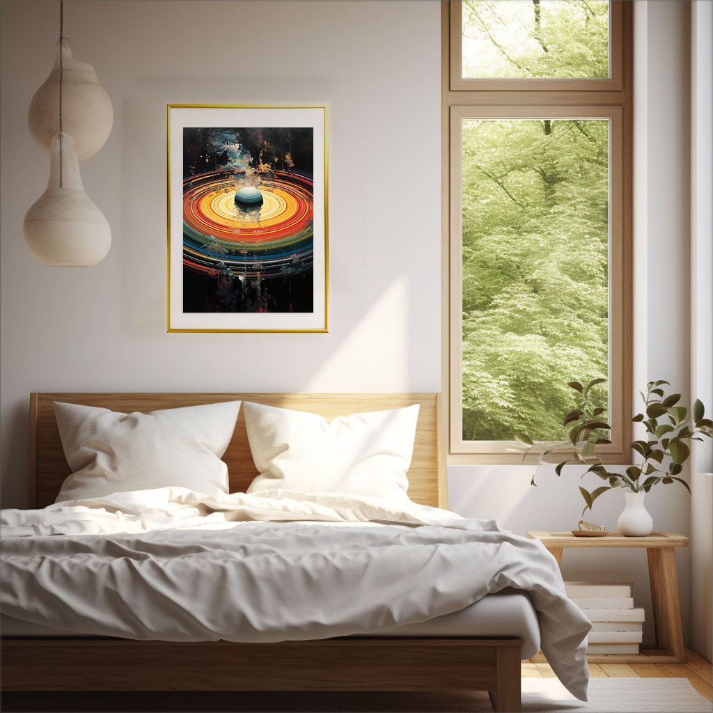 宇宙のアートポスター寝室配置イメージ