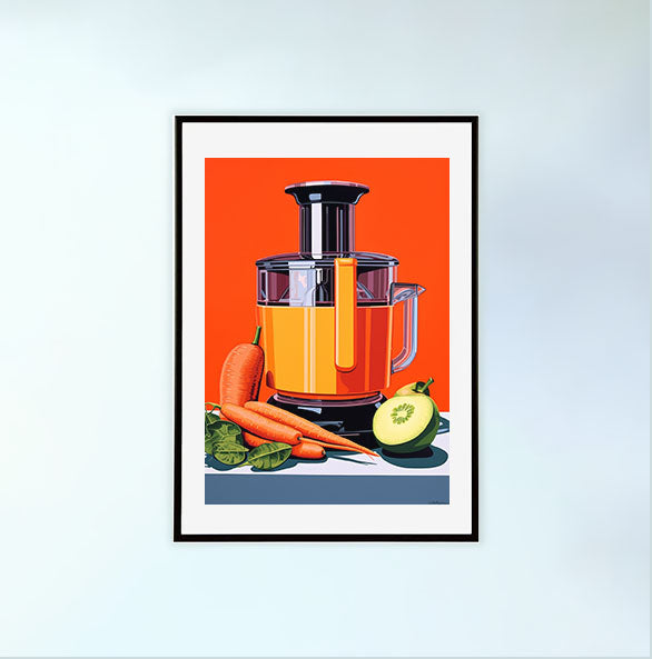 野菜のアートポスター黒フレームあり