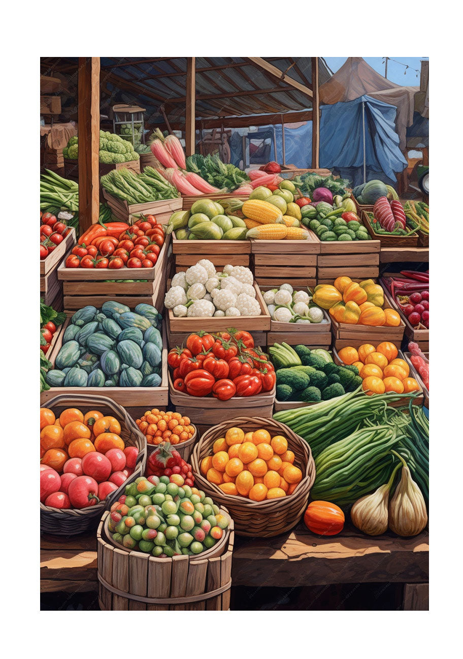野菜のアートポスター原画のみ