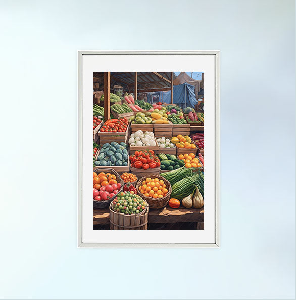 野菜のアートポスター銀フレームあり