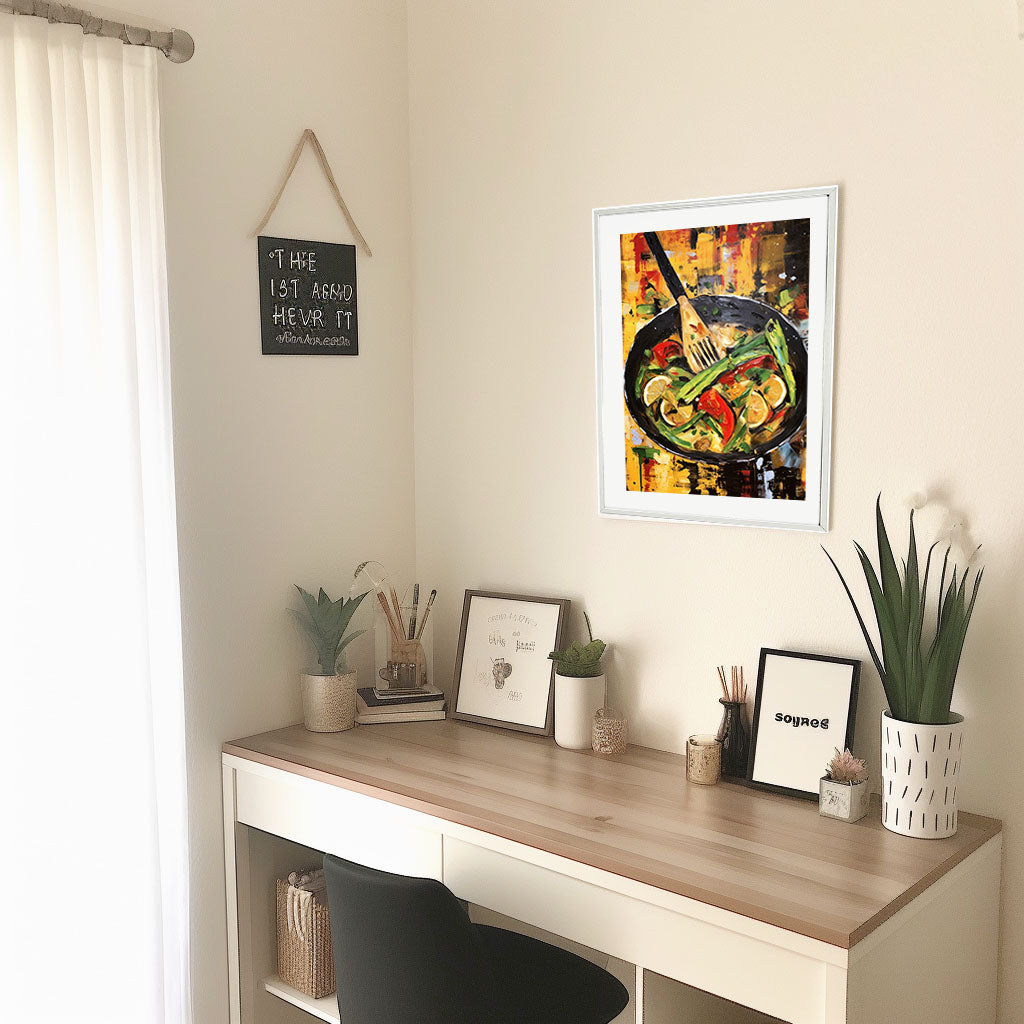 野菜のアートポスター机配置イメージ