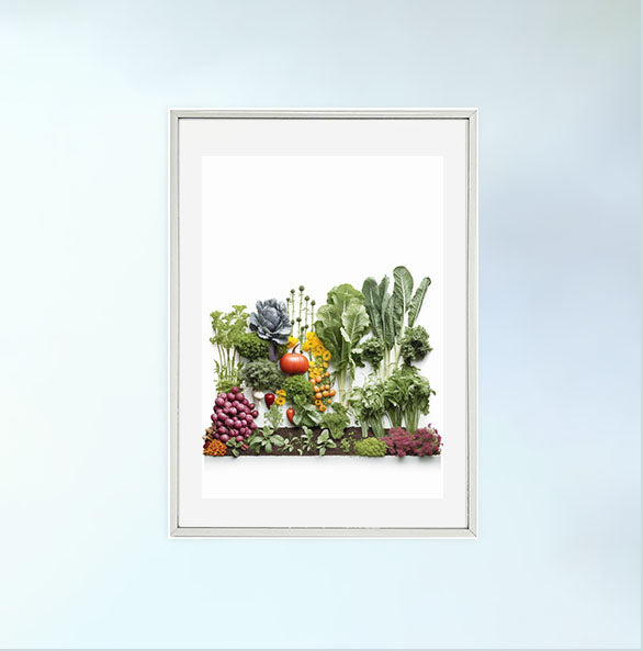 野菜畑のアートポスター銀フレームあり