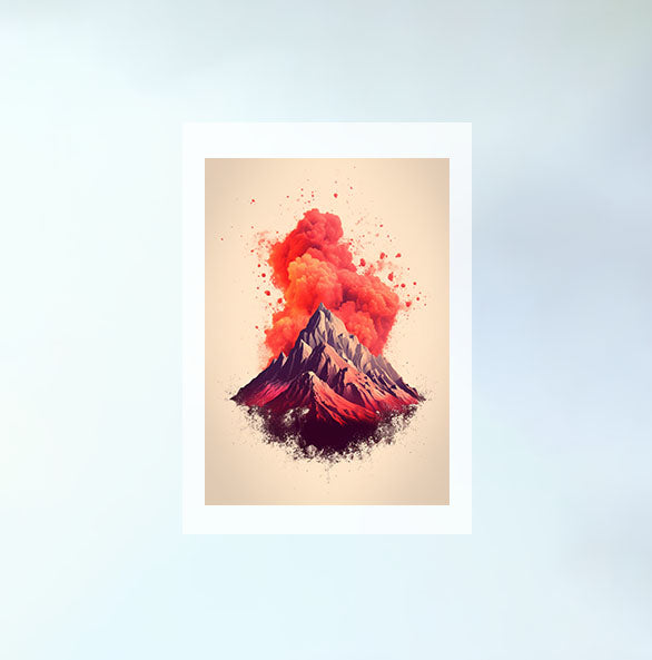 火山のアートポスター原画のみ設置イメージ