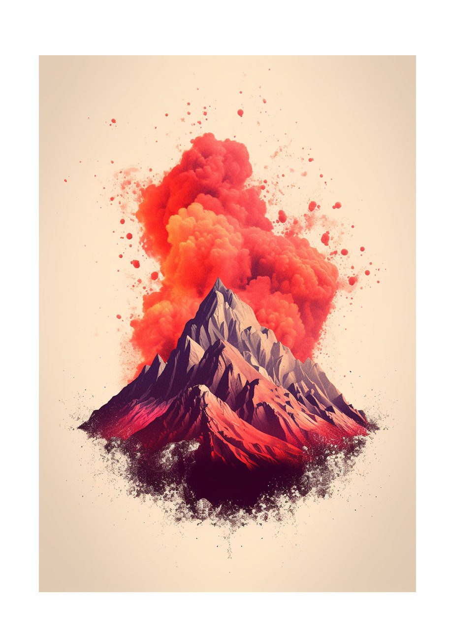 火山のアートポスター原画のみ