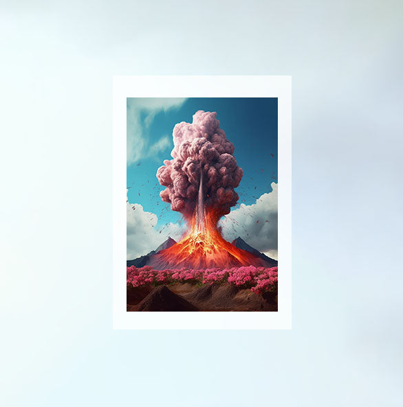 火山のアートポスター原画のみ設置イメージ