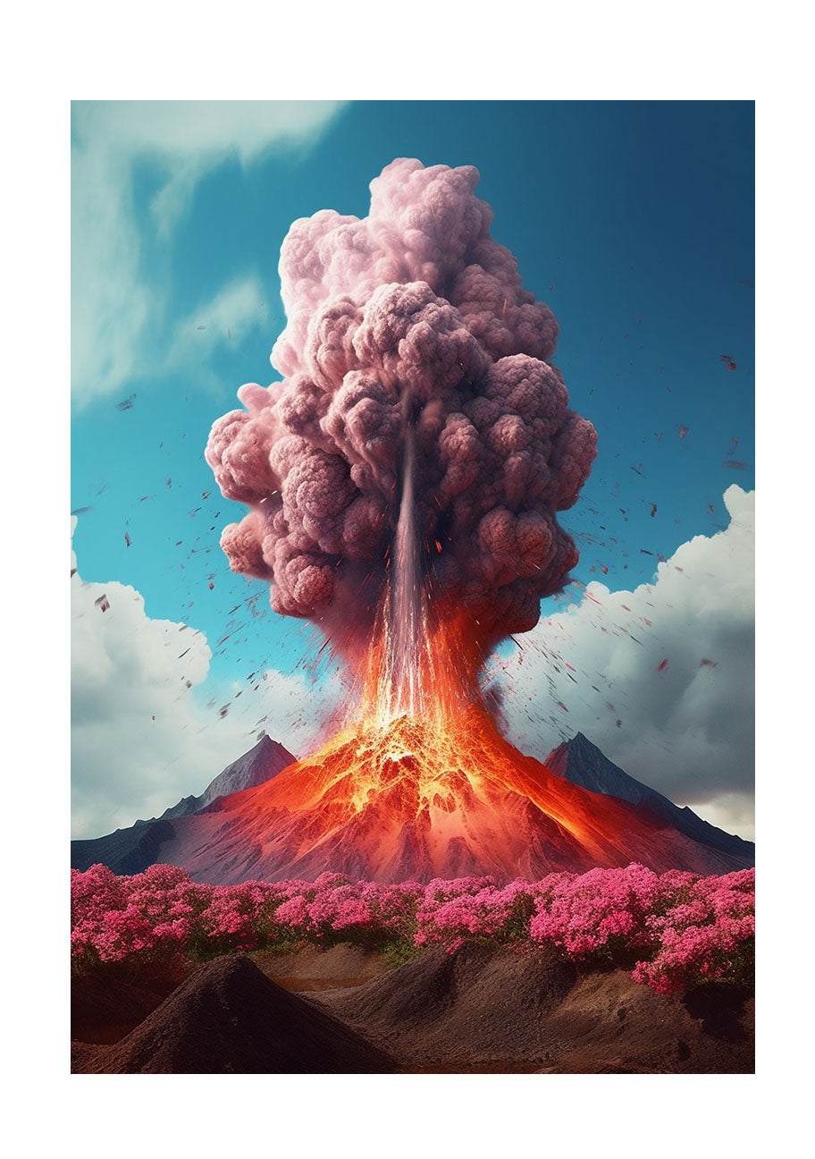 火山のアートポスター原画のみ