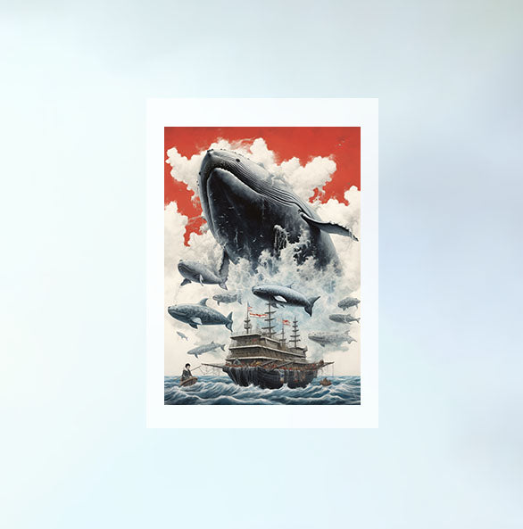 クジラのアートポスター原画のみ設置イメージ