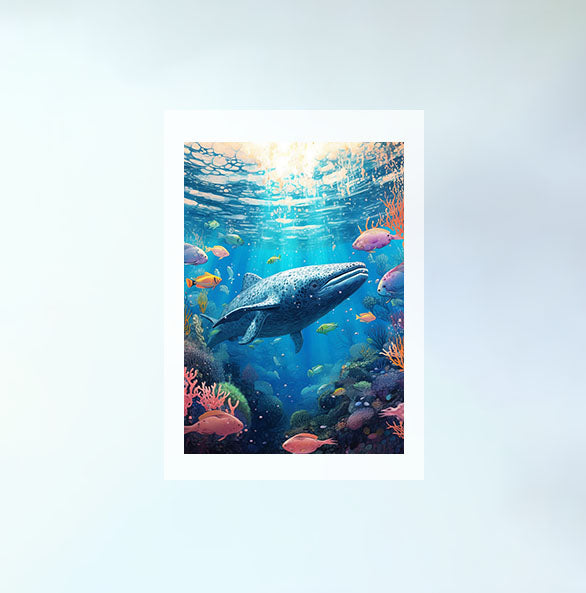 クジラのアートポスター原画のみ設置イメージ